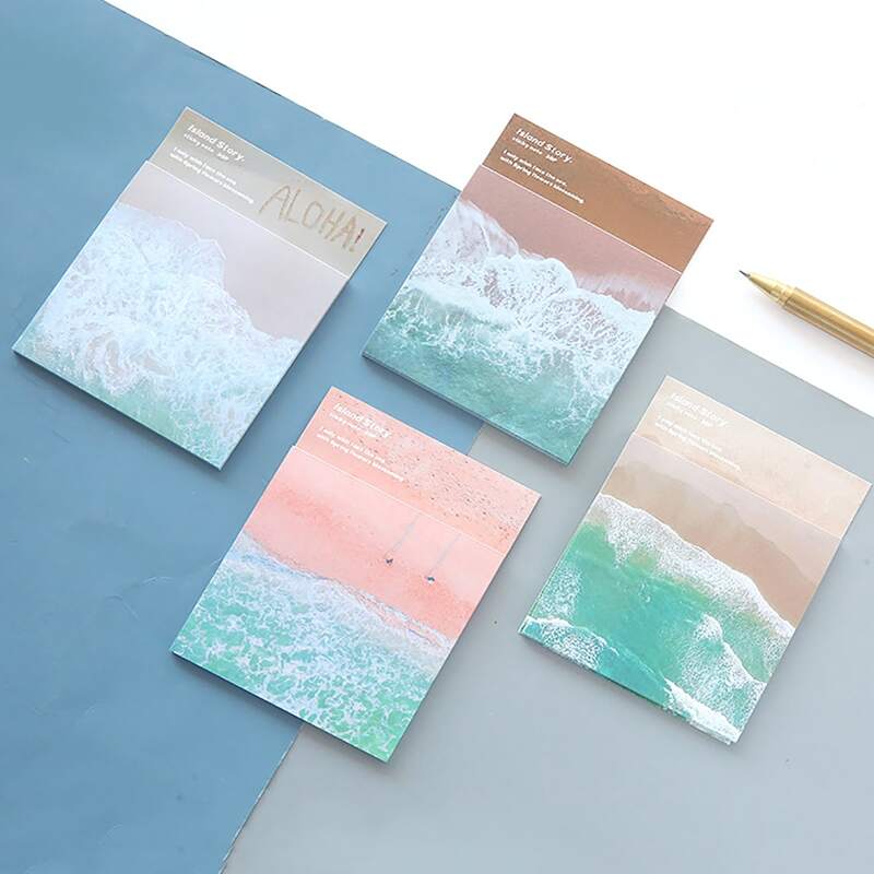

2packs Sea Pattern Random Memo Pad, Multicolor