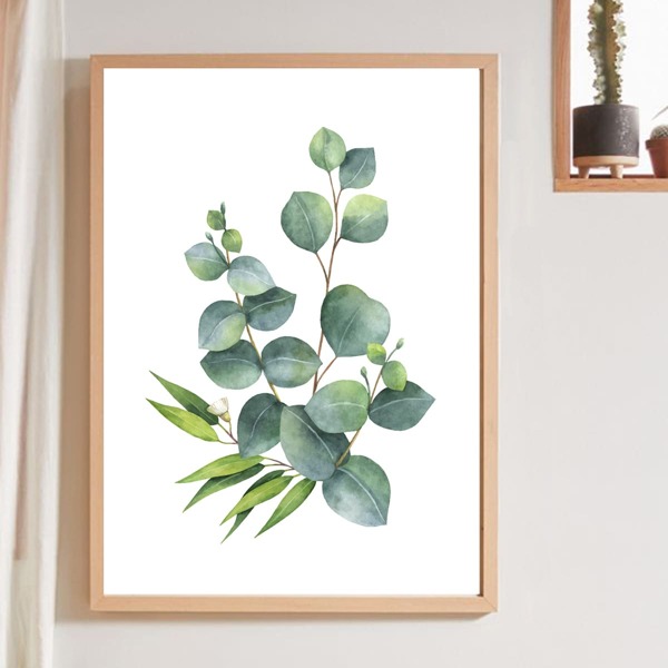 

Leaf Print Wall Painting Without Frame, Green