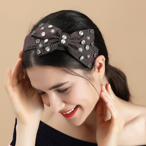 

Rhinestone Bow Hair Hoop, Multicolor