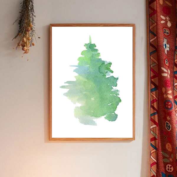 

Graphic Print Wall Painting Without Frame, Green
