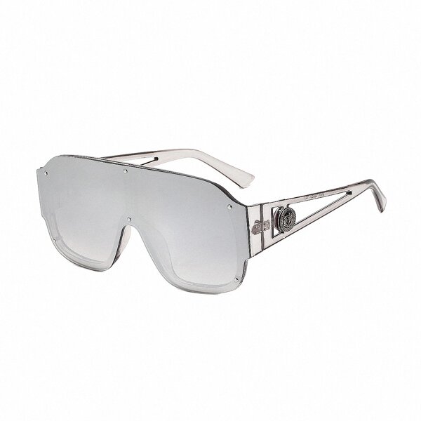 

Men Flat Top Shield Sunglasses, Silver