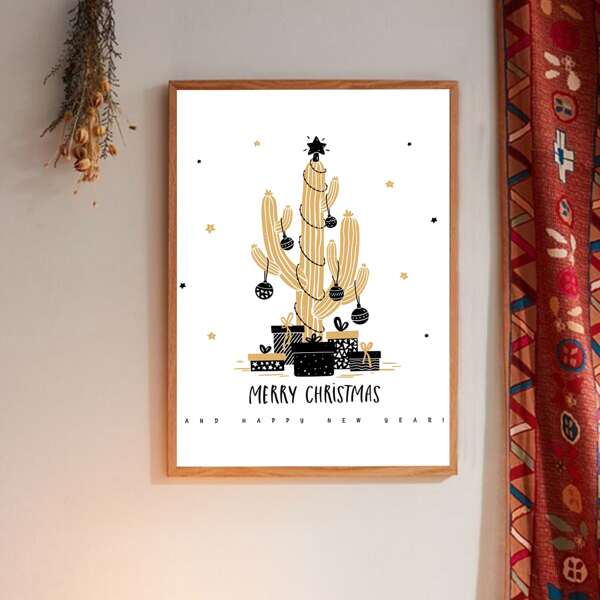 

Cactus Print Wall Painting Without Frame, Multicolor