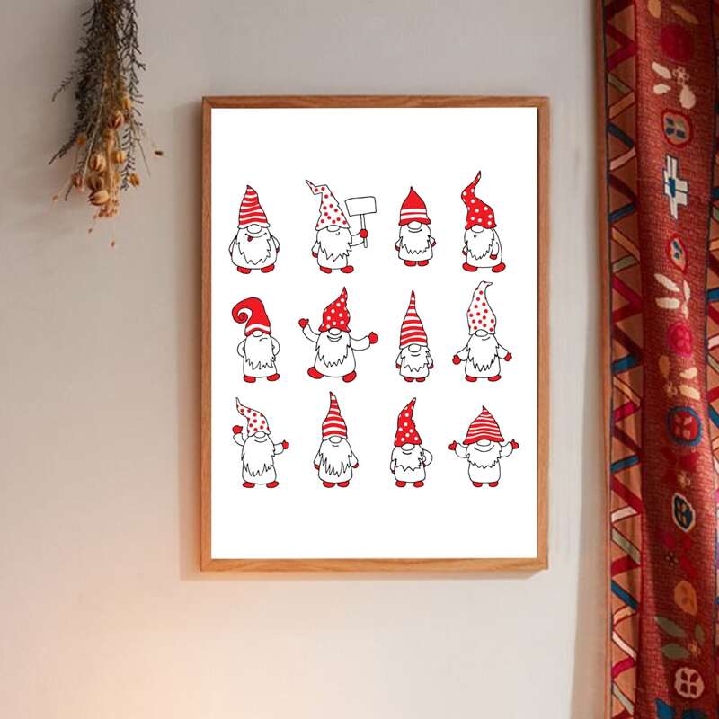 

Santa Claus Print Wall Painting Without Frame, Multicolor