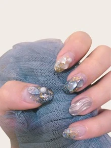 1Box Asymmetric Shape Of Multi-Colored Mother-Of-Pearl 3D Nail Gems Nail Decoration Rhinestones Nail Art Jewelry Accessories Nail Charms For Women Diy Nail Decorations Design - Multicolor - View 2