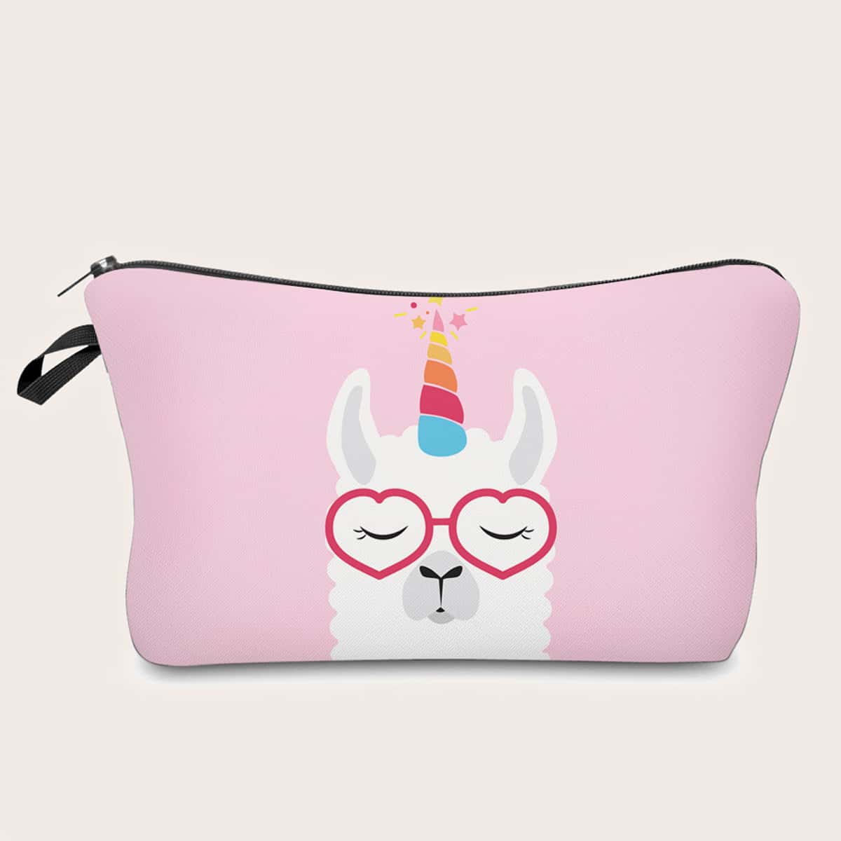 

Alpaca Cartoon Graphic Makeup Bag, Multicolor