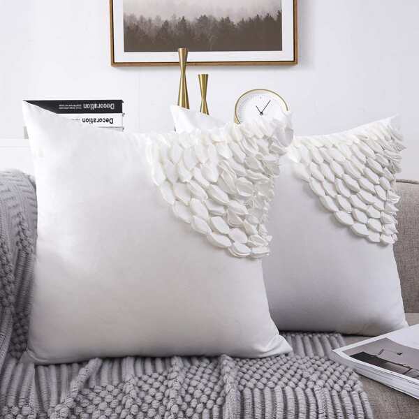 

1pc Plain Cushion Cover Without Filler, White