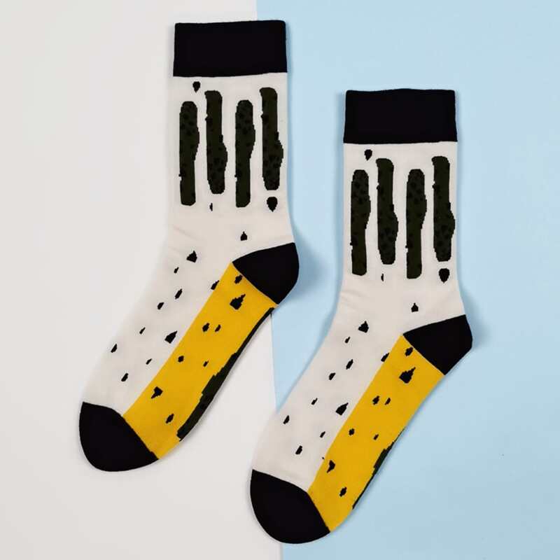 

Color Block Graphic Socks, Multicolor