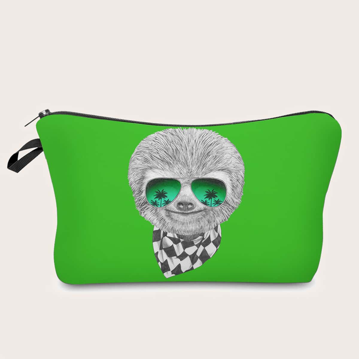 

Sloth Pattern Makeup Bag, Multicolor