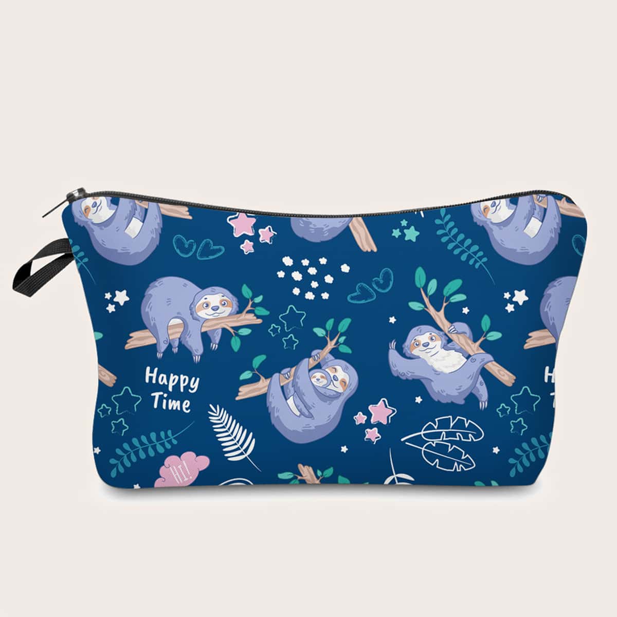 

Sloth Cartoon Graphic Makeup Bag, Multicolor