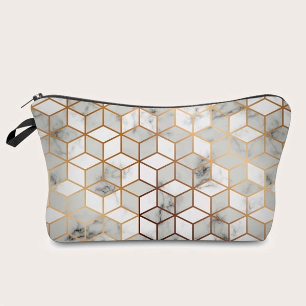 

Geometric Pattern Makeup Bag, Multicolor