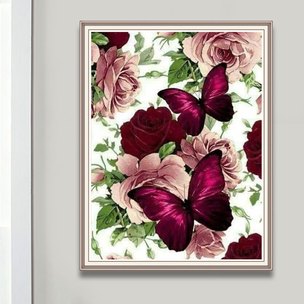 

Butterfly Print Diamond Painting Without Frame, Multicolor