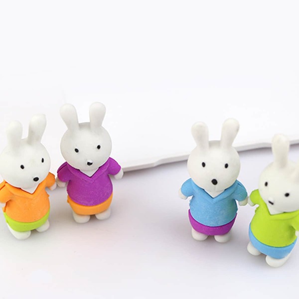 

5pcs Rabbit Design Random Eraser, Multicolor