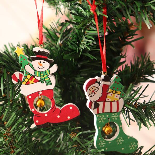 

2pcs Christmas Tree Pendant, Multicolor