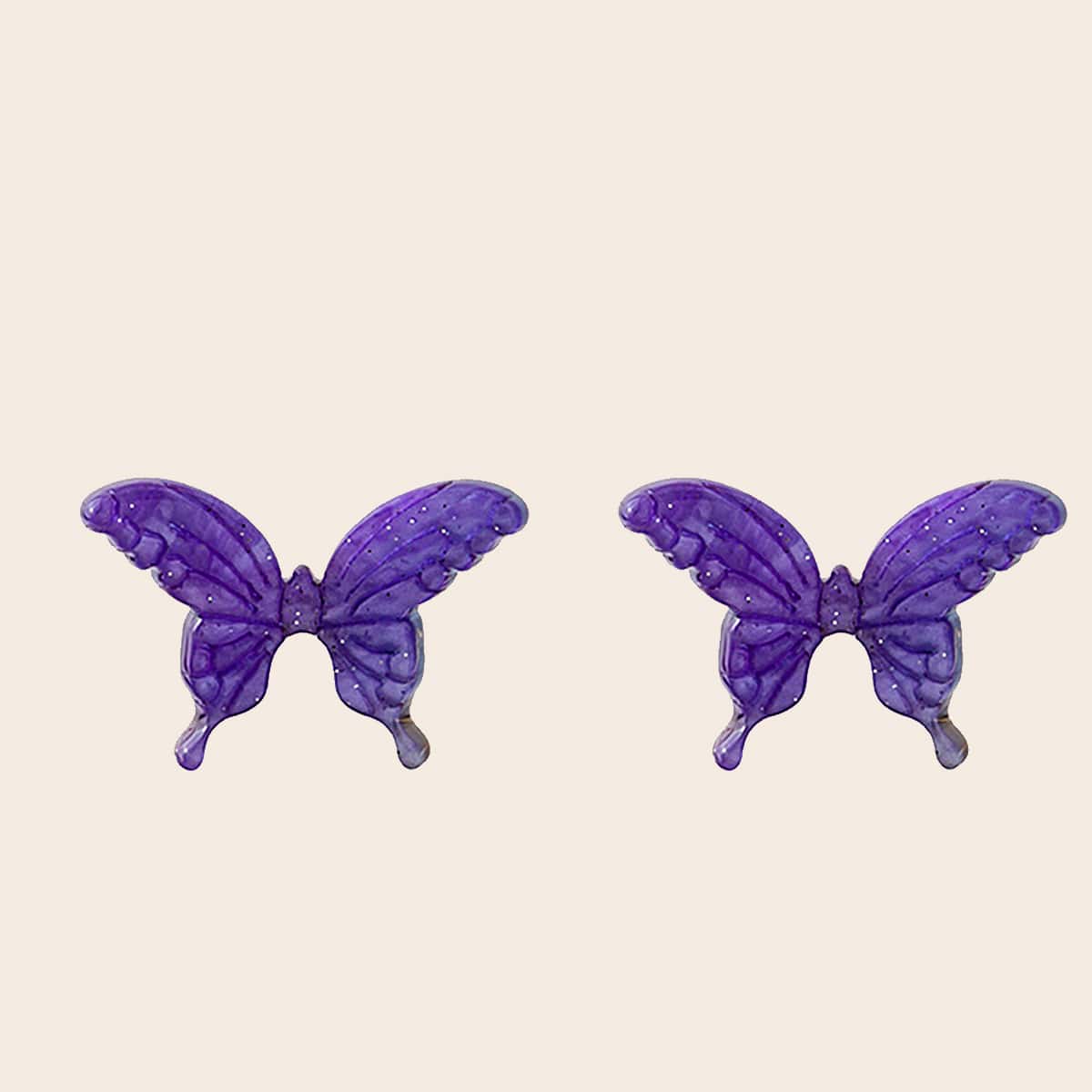 

Butterfly Stud Earrings, Purple