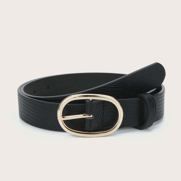 

Geo Buckle Belt, Black