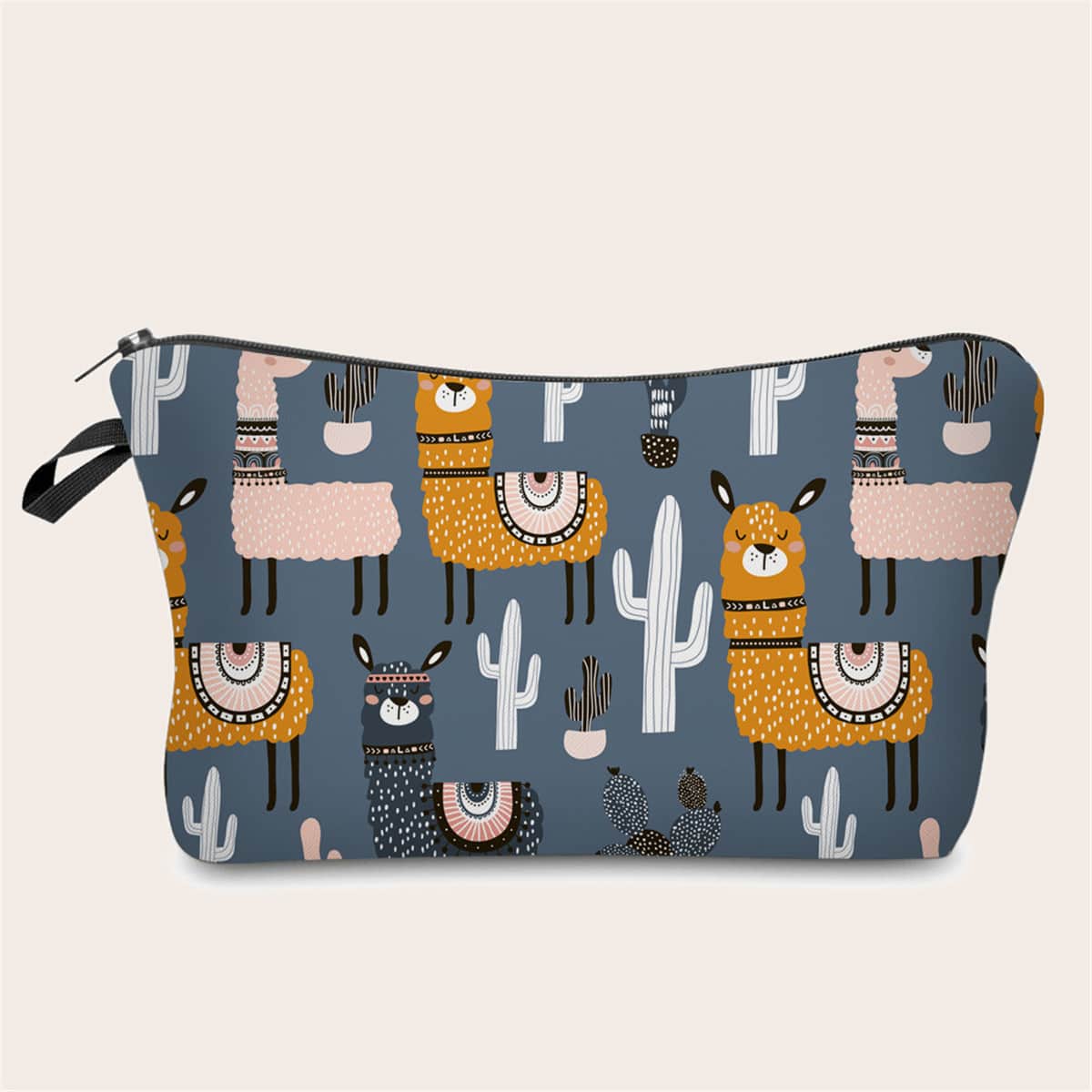 

Alpaca Cartoon Graphic Makeup Bag, Multicolor