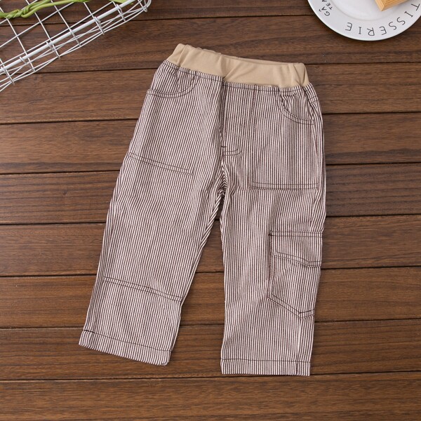 

Toddler Boys Striped Flap Pocket Cargo Pants, Brown