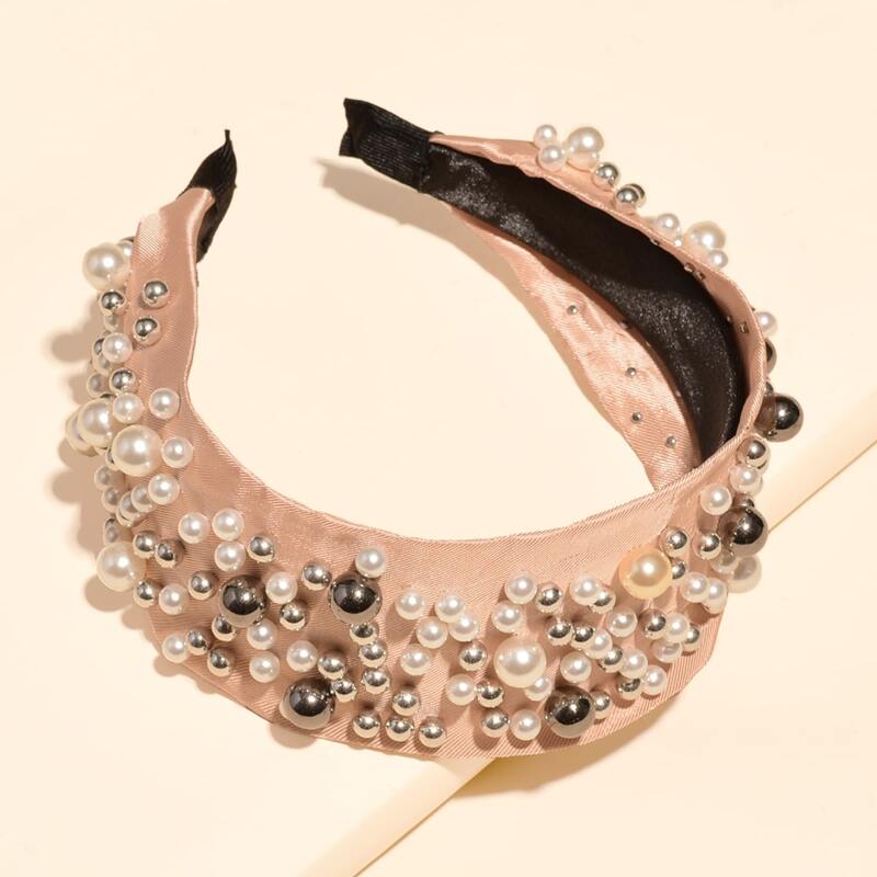 

Faux Pearl Decor Hair Hoop, Pink
