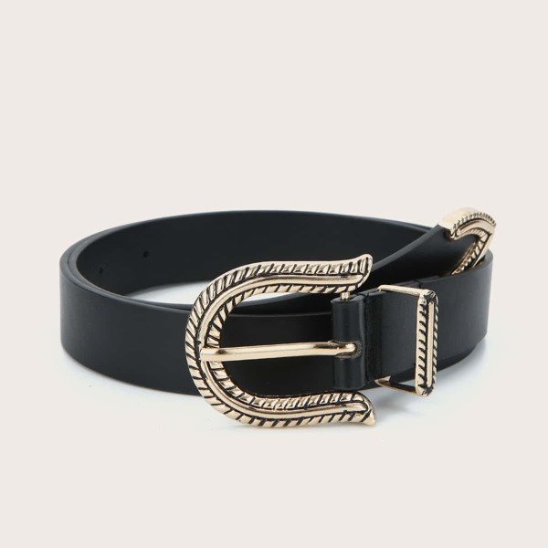 

Metal Buckle Belt, Black