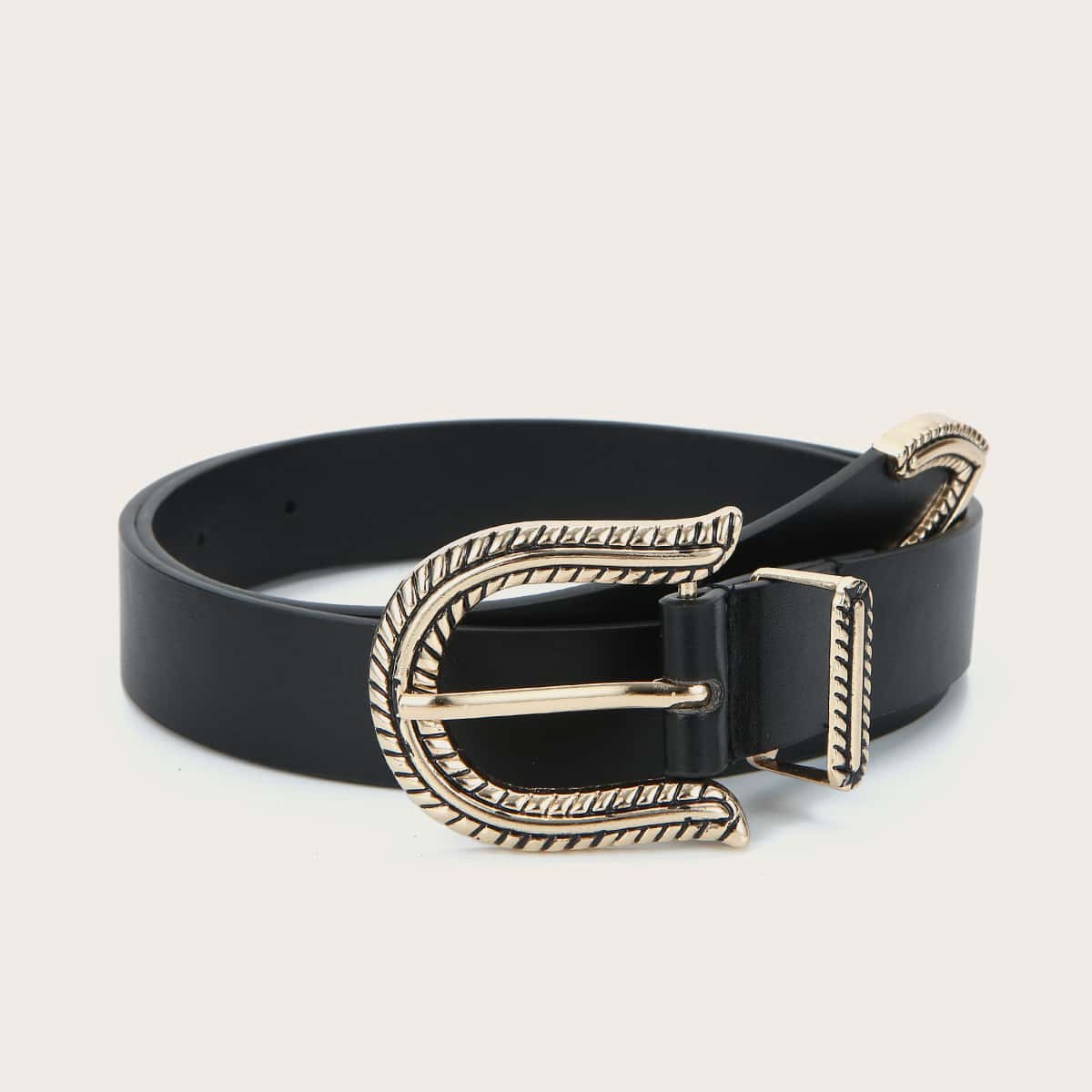 

Metal Buckle Belt, Black