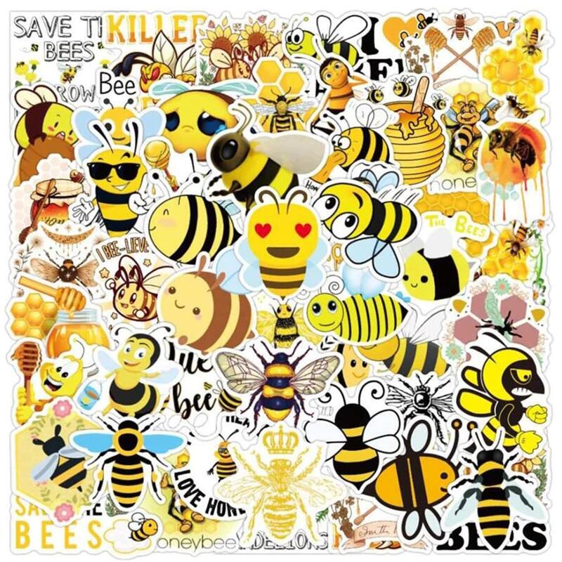 

50pcs Bee Pattern Sticker, Multicolor