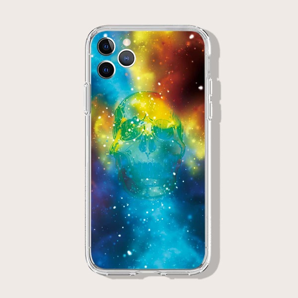 

Galaxy & Skull Print iPhone Case, Multicolor