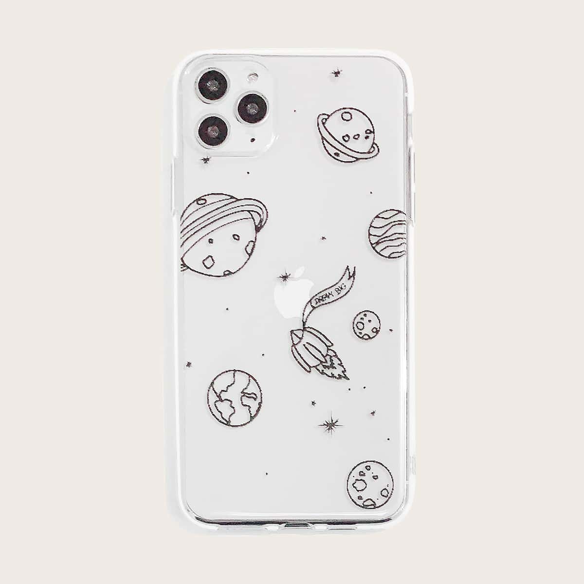 

Planet Print Transparent iPhone Case, Clear