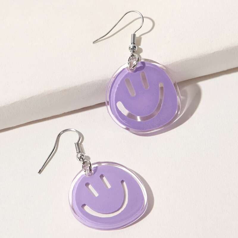 

Smile Drop Earrings, Pastel olive green