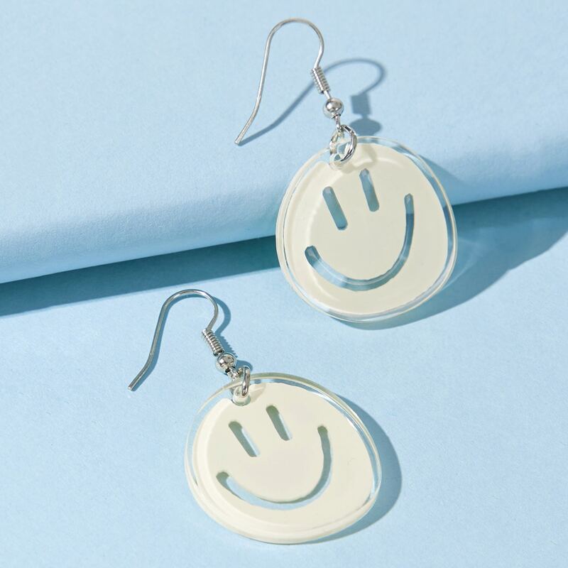 

Smile Drop Earrings, White