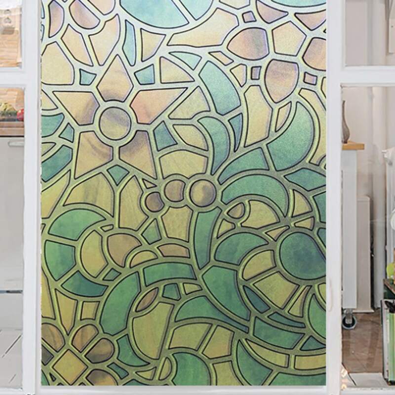 

1sheet Geometric Pattern Glass Sticker, Multicolor