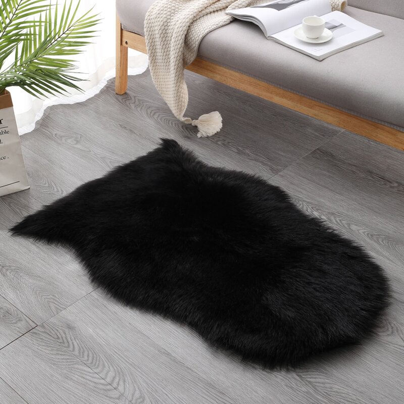 

Solid Color Plush Carpet, Black