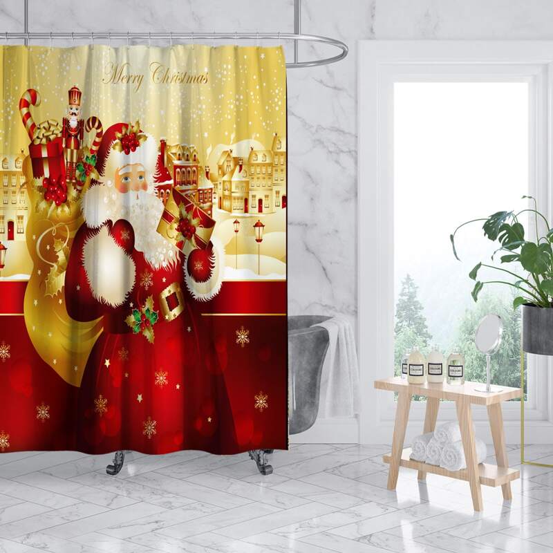 

Santa Claus Print Shower Curtain, Multicolor