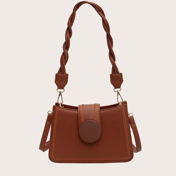 

Stitch Trim Shoulder Bag, Brown