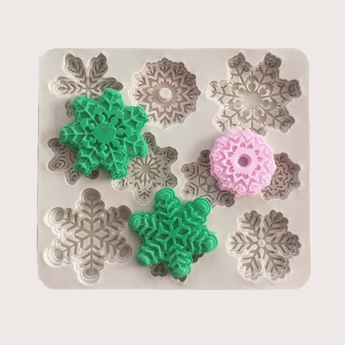 

1pc Snowflake Biscuit Mold, Beige