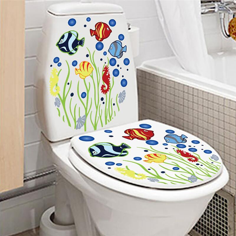 

Fish Print Toilet Sticker, Multicolor
