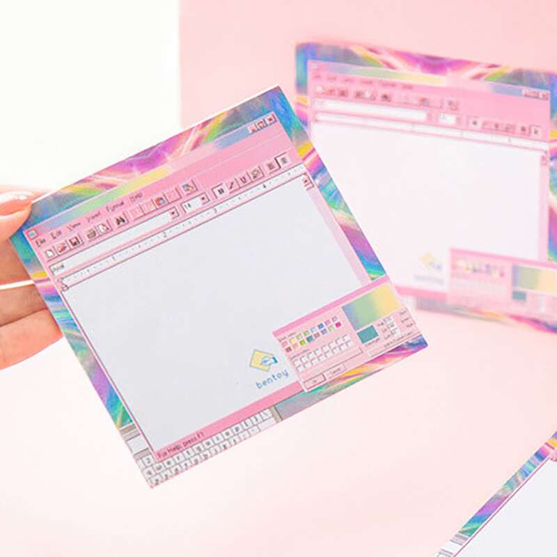 

1pack Computer Pattern Random Memo Pad, Multicolor