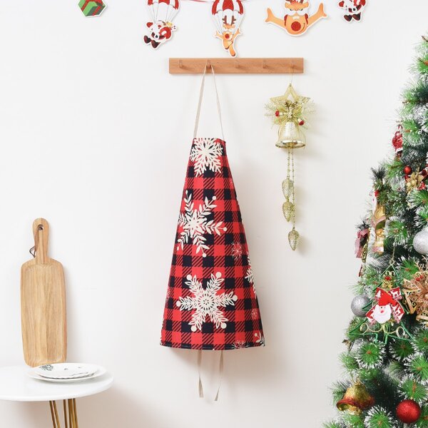

Christmas Snowflake Print Apron, Multicolor
