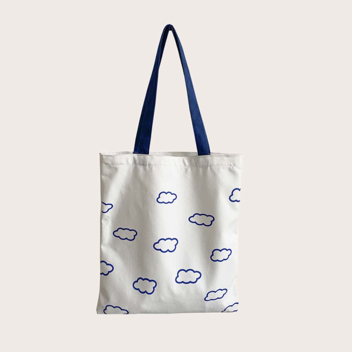 

Cloud Print Shopper Bag, White