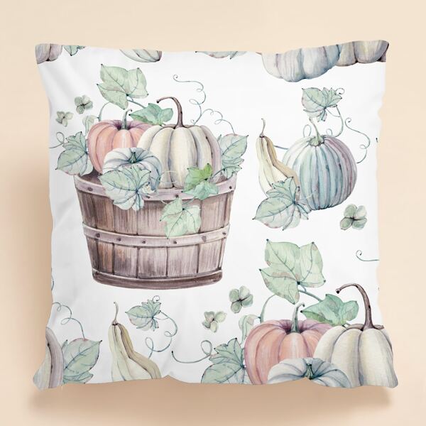 

Pumpkin Print Cushion Cover Without Filler, Multicolor