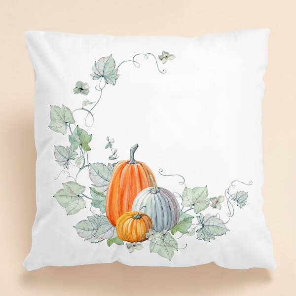 

Pumpkin Print Cushion Cover Without Filler, Multicolor