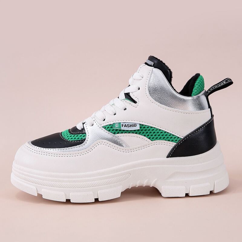

Lace-up High Top Chunky Sneakers, Multicolor