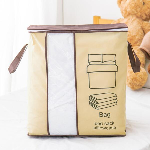 

1pc Portable Clothes Storage Bag, Khaki
