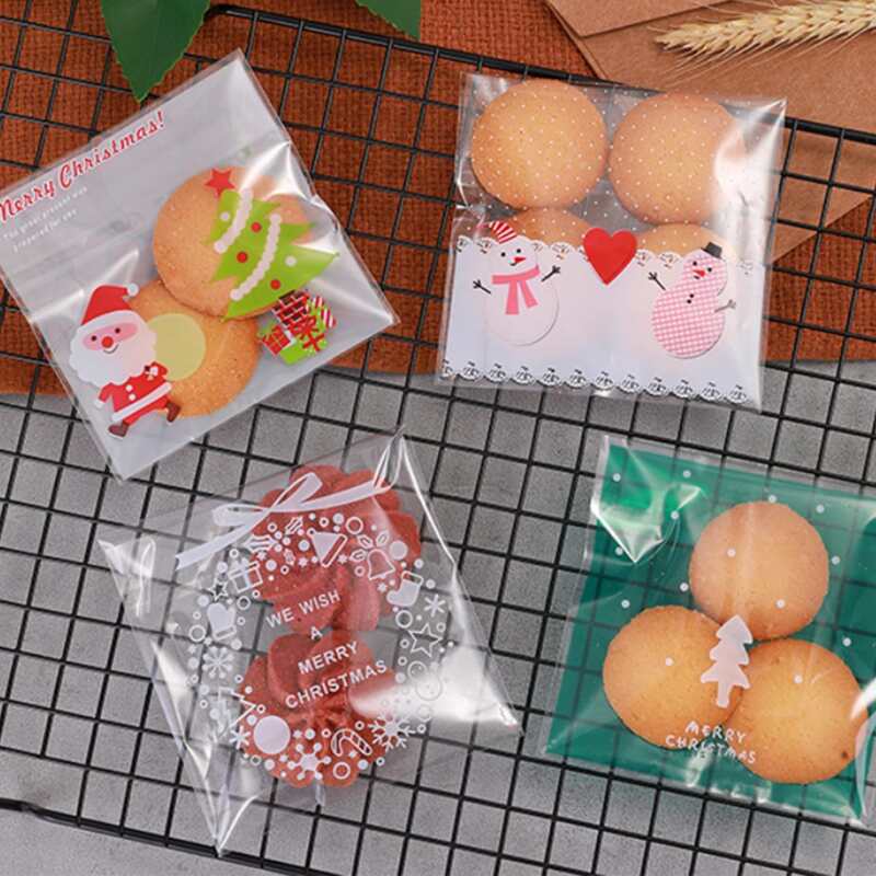 

100pcs Christmas Pattern Random Packaging Bag, Multicolor