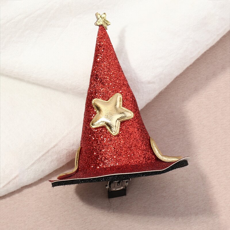 

Christmas Sequin Hat Hair Clip, Red