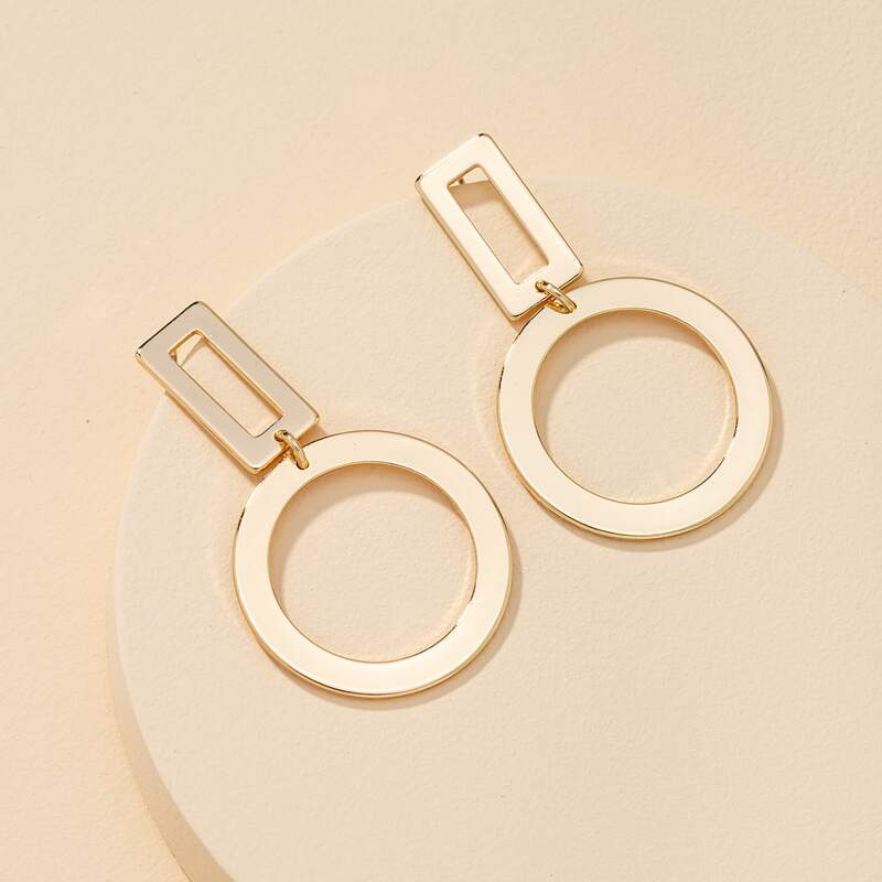

Geo Drop Earrings, Gold