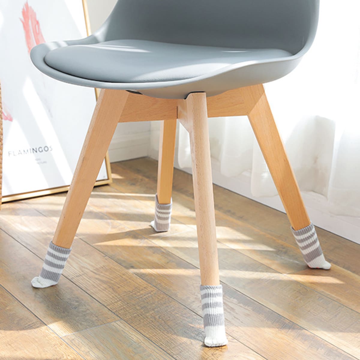 

4pcs Knitted Chair Leg Cover, Grey