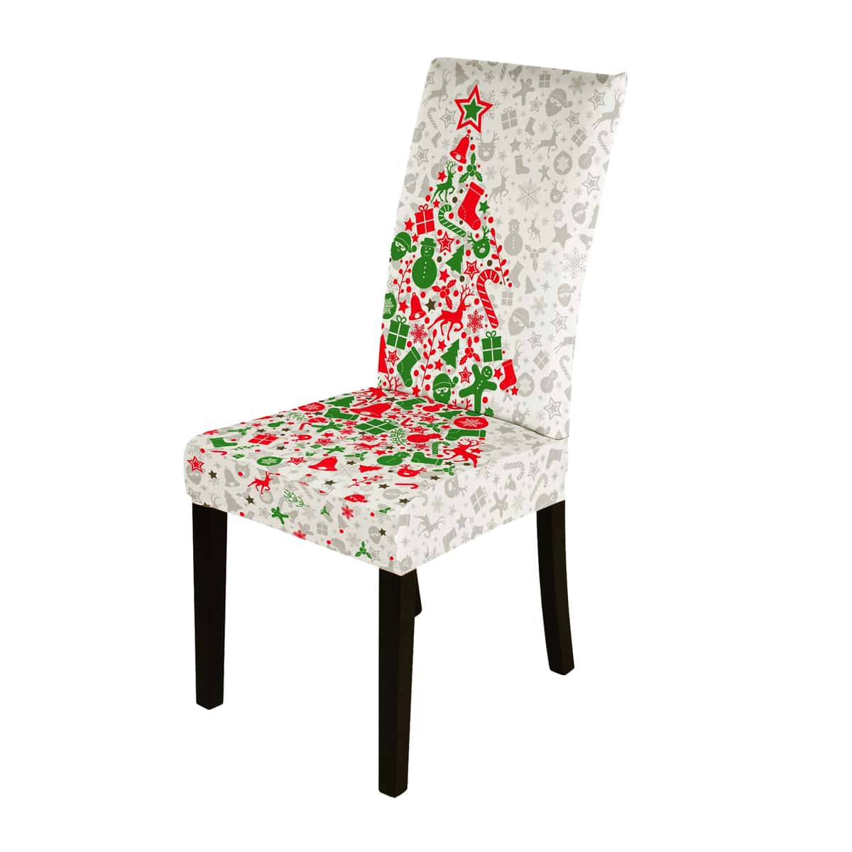 

Christmas Tree Print Stretchy Chair Cover, Multicolor