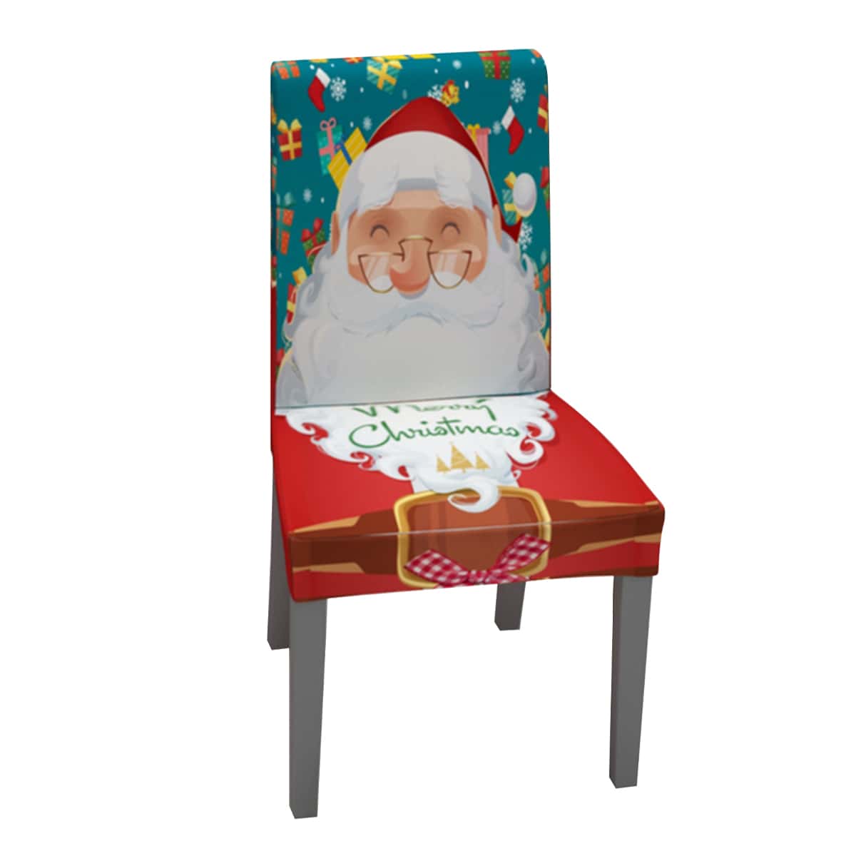 

Santa Claus Print Stretchy Chair Cover, Multicolor