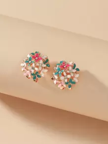 水钻花朵装饰耳环 情人节、妈妈、母亲、母亲节、礼物