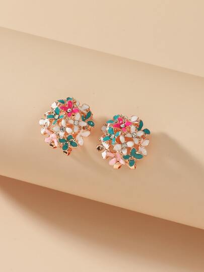 水钻花朵装饰耳环 情人节、妈妈、母亲、母亲节、礼物